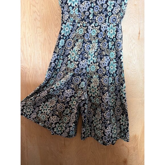 ZAC Zac Posen Pepper Jumpsuit Size 8 Blue Aqua Floral Sleeveless Made USA NWT - Picture 15 of 16